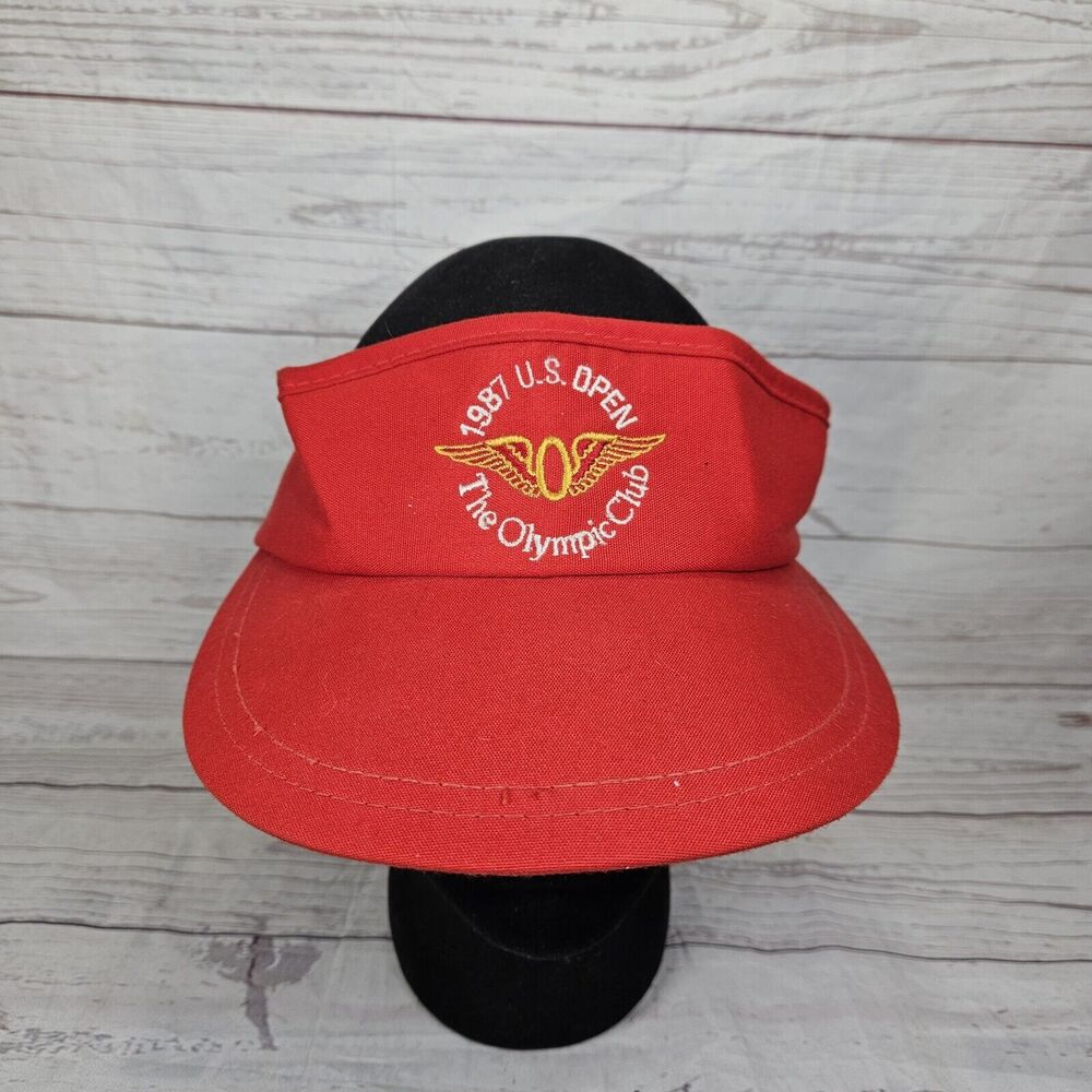 Vintage 1987 US Open The Olympic Club Unisex Red Visor Made In USA